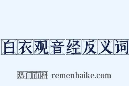 白衣观音经反义词是什么意思的图片